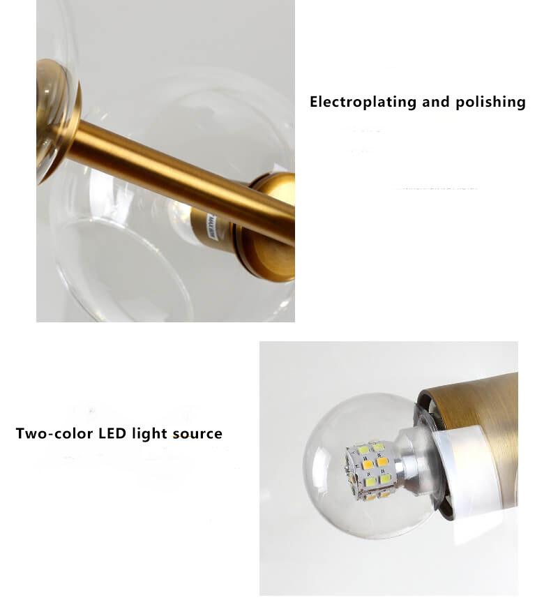 Modern Glass Magic Bean 8-light LED Chandelier BulbSquare
