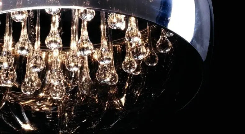 Modern Glass Shade Crystal Hanging 6-light Chandelier Lumendat