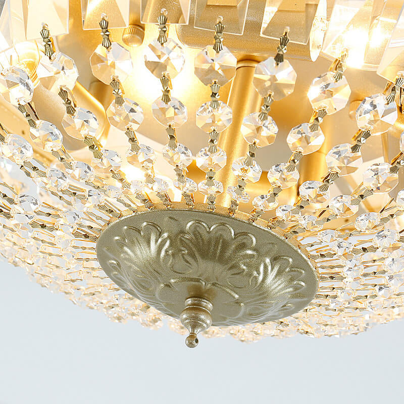 Vintage Round Crystal 4/6 Light Flush Mount Ceiling Light Lumendat