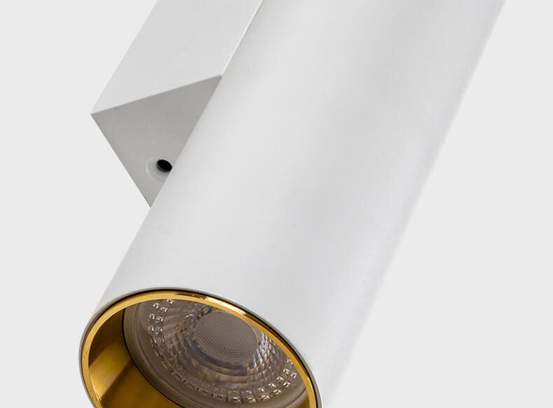 Simple Aluminum Cylindrical 2-Light Wall Sconce Lamp