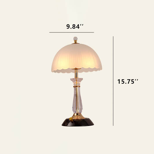 Modern European Textured Glass Dome Shade 2-Light Table Lamp Lumendat