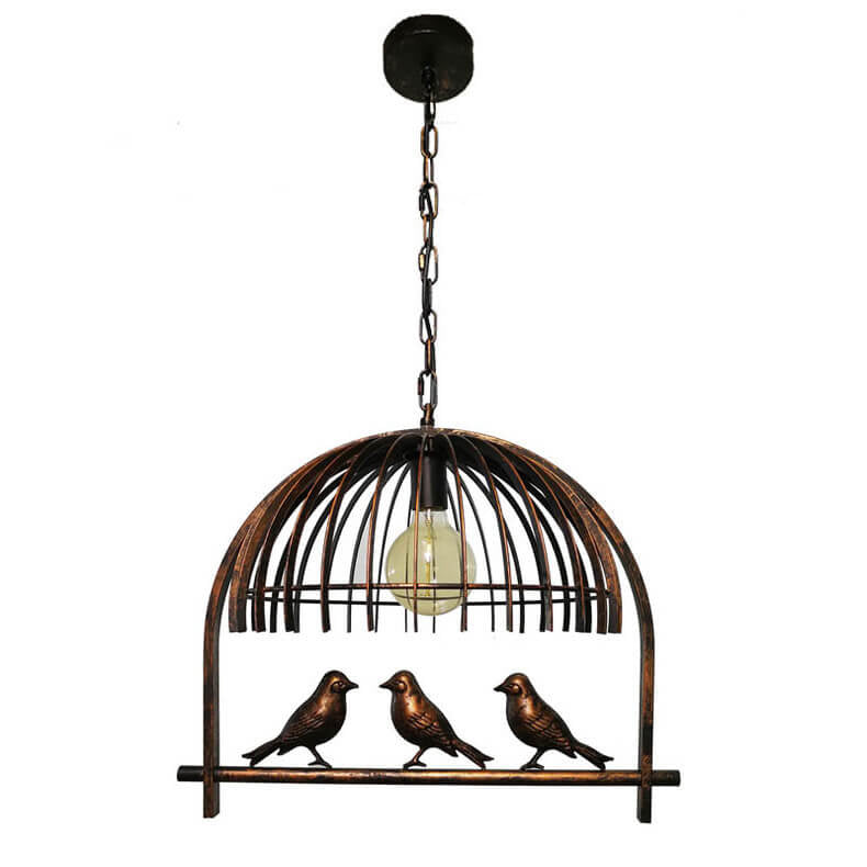 Vintage Creative Iron Birdcage 1-light Pendant Light BulbSquare