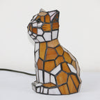Tiffany Creative Cats /Dogs Stained Glass 1-Light Night Light Table Lamp Lumendat