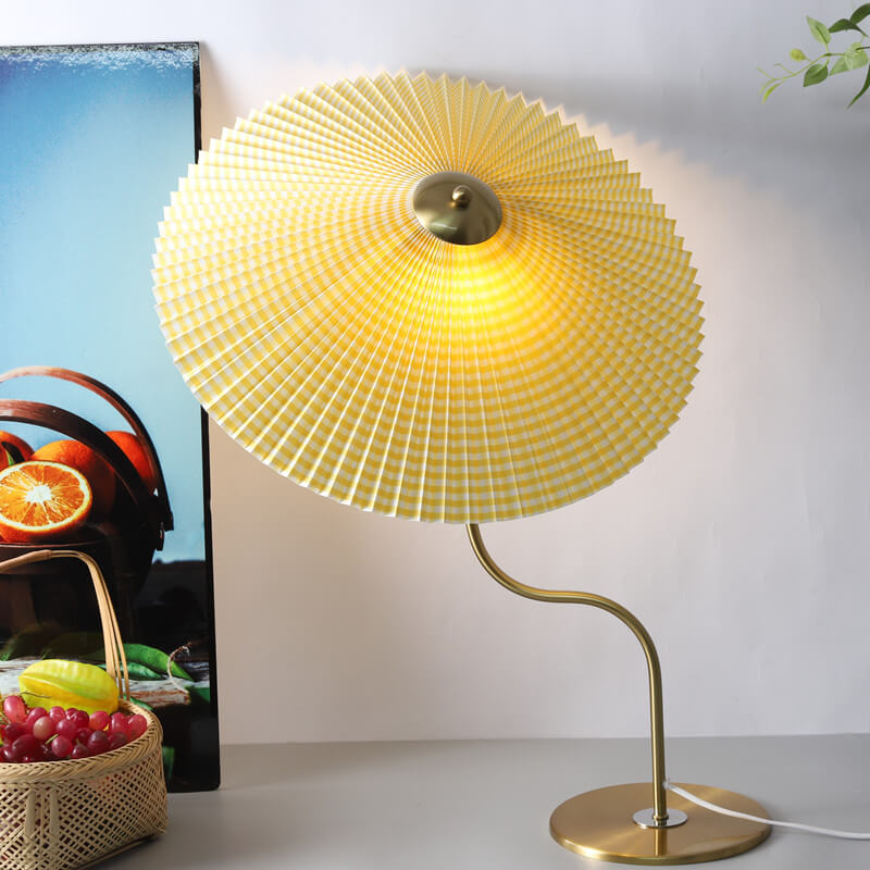 Retro Pleated Umbrella Shaped 1-Light Decorative Table Lamp Lumendat