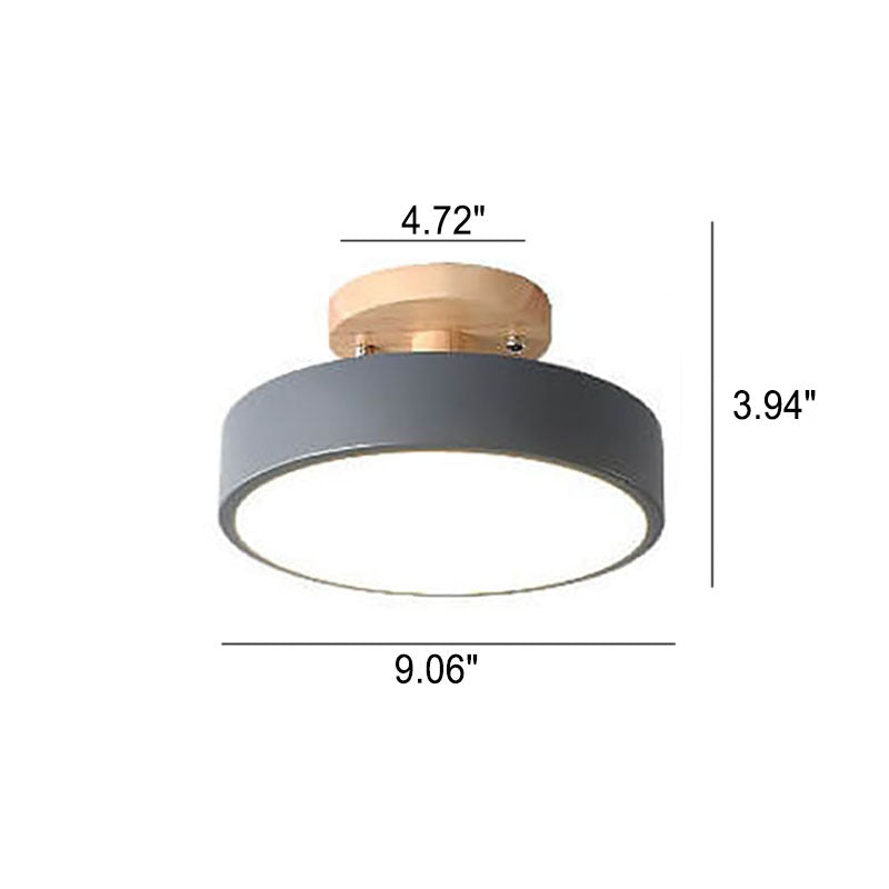 Nordic Log Round LED Semi-flush Mount Ceiling Light