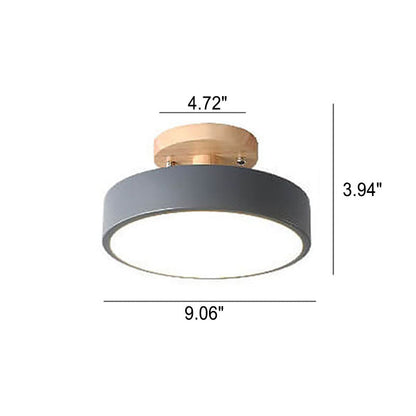 Nordic Log Round LED Semi-flush Mount Ceiling Light