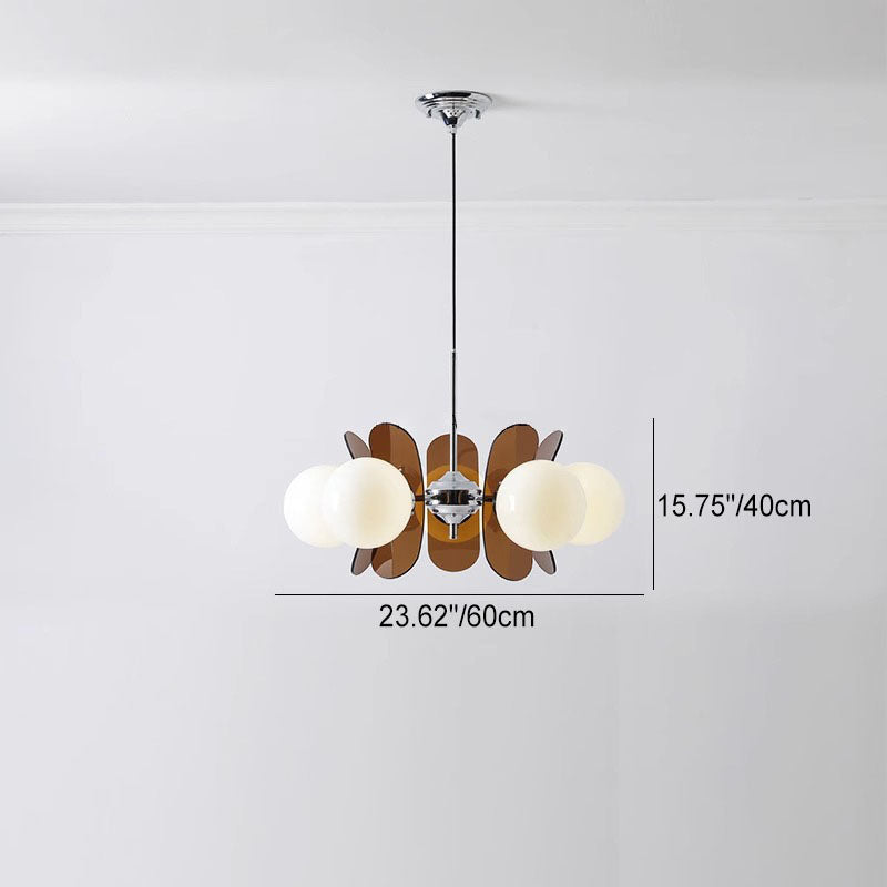Modern Mid-century Acrylic Magic Bean Glass Shade 3/5/6/8-light Chandelier for Living Room