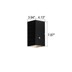 Modern Solar Black Rectangular Die-Cast Aluminum Solar LED Outdoor Wall Light Lumendat