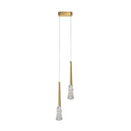 Modern Copper Clear Glass Tapered 1/2 Light Pendant Light