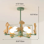 Lumendat Scandinavian Modern Children's Giraffe Diamond Pentagram Iron 5-Light Island Chandelier Lumendat