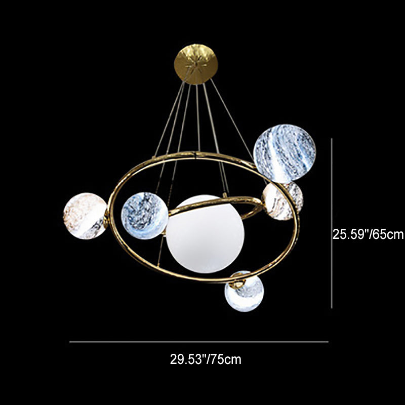Lumendat Contemporary Creative Glass Balls 7-Light Chandelier For Bedroom Lumendat