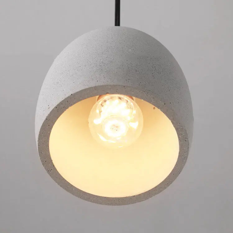 Minimalist Cement Dome 1-light Pendant Light BulbSquare