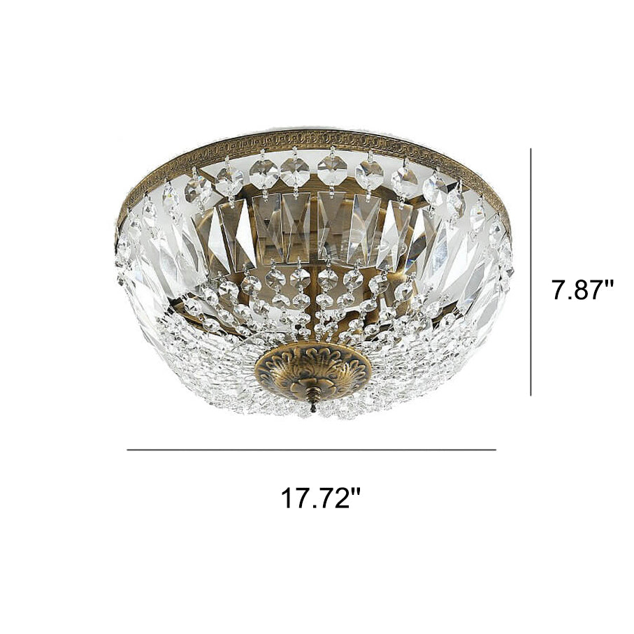 Vintage Round Crystal 4/6 Light Flush Mount Ceiling Light Lumendat