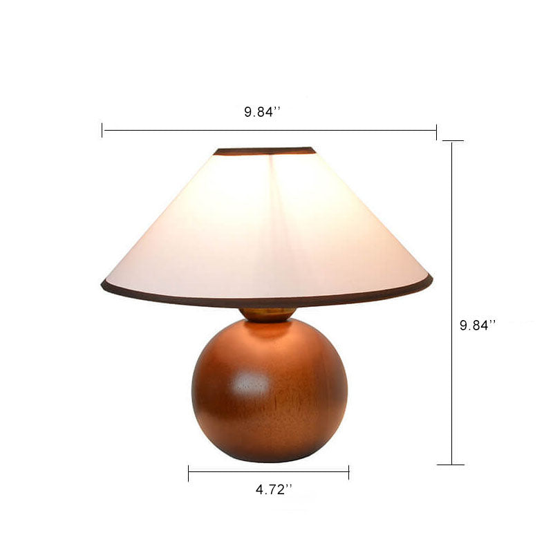 Vintage Coffee Round Solid Wood Base 1-Light Decorative Table Lamp Lumendat