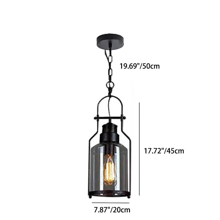 Industrial Vintage Iron Glass Jar 1-light Pendant Light Lumendat