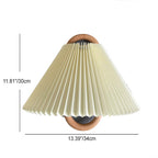 Modern Original Solid Wood Pleated Semi-Circle 1-Light Wall Sconce Lamp