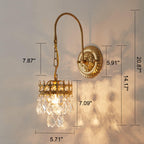 Vintage Luxury Crystal Crown 1-Light  Wall Sconce Lamp