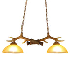 Vintage Antler Resin & Glass Bowl 2-light Chandelier – Industrial Style Lumendat