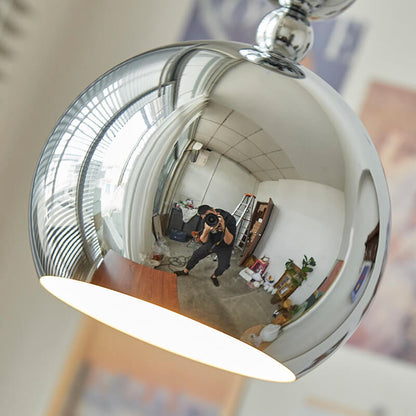 Vintage Chrome Dome Metal 1-light Pendant Light