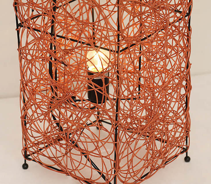 Minimalist Rattan Weaving Column Shaped 3-Light Standing Floor Lamp Lumendat