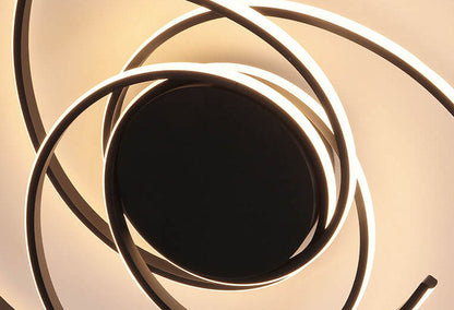 Minimalist Creative Circle Strip Aluminum Semi-flush Mount Ceiling Light
