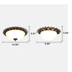 Vintage Glass Sun Bowl Shaped 1/3-Light Flush Mount Ceiling Light Lumendat