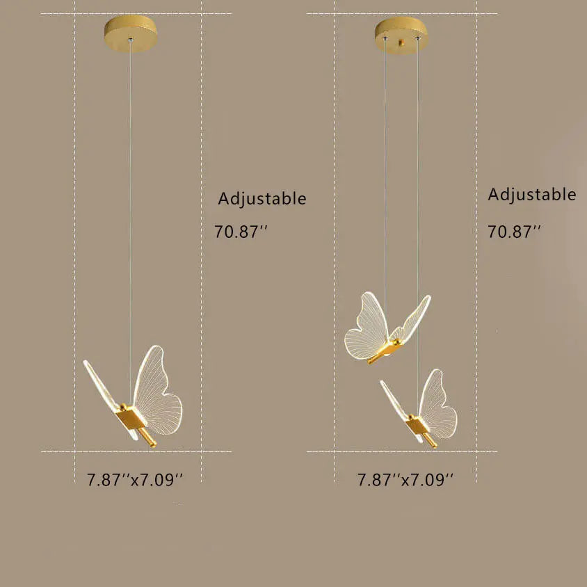 Minimalist Acrylic Butterfly LED Pendant Light Lumendat