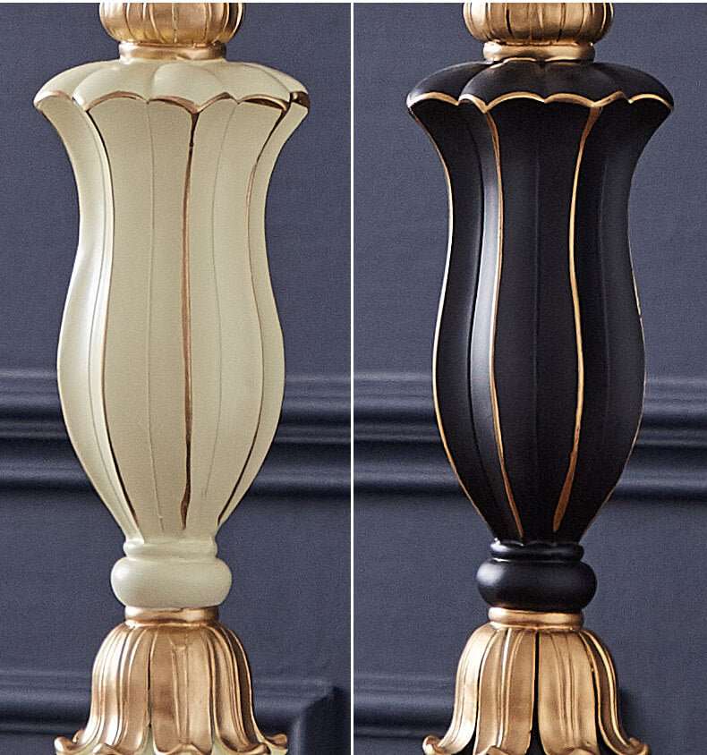 Round Fabric Resin Base Classical 1-Light Table Lamp Lumendat
