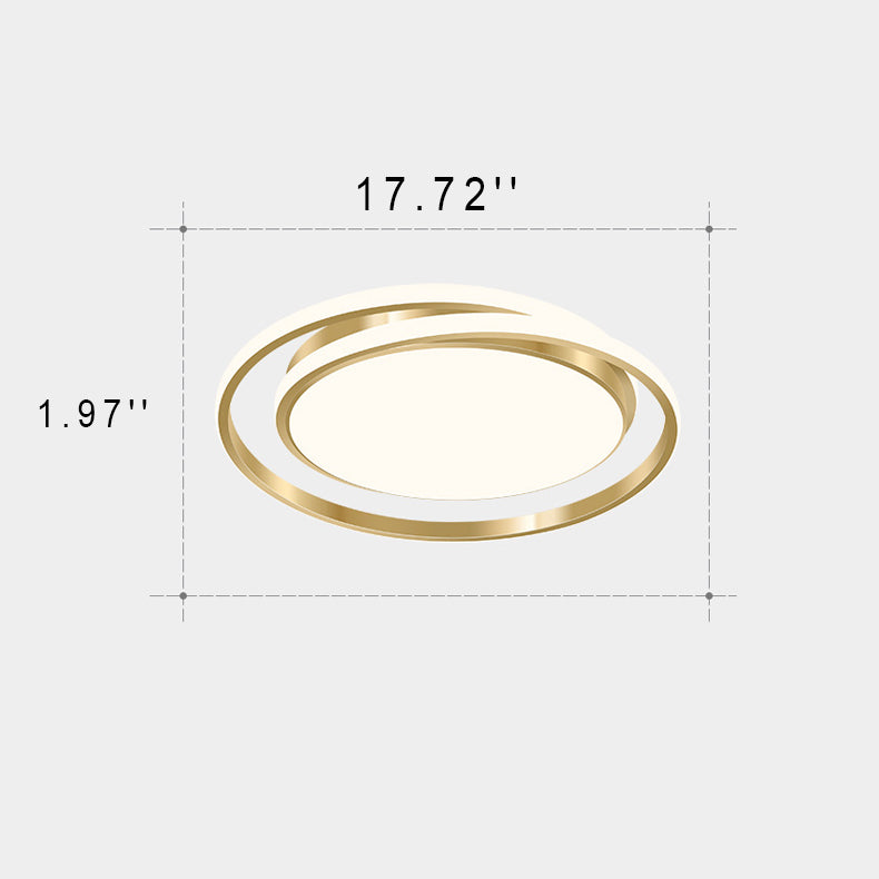 Modern Light Luxury Golden Circle LED Flush Mount Ceiling Light Lumendat