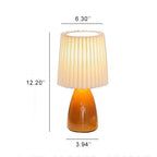 Nordic Vintage Pleated Shade Glass Base 1-Light Table Lamp Lumendat
