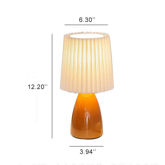 Nordic Vintage Pleated Shade Glass Base 1-Light Table Lamp Lumendat