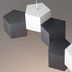 Modern Creative Square Geometric Iron LED Macaron Chandelier BulbSquare