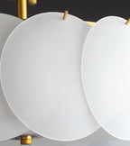 French Glass Round Drum 5/6 Light Semi-flush Mount Ceiling Light BulbSquare