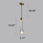 Modern Minimalist Crystal Cylindrical Brass LED Pendant Light