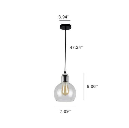 Vintage Clear Gourd Glass 1-Light Pendant Light