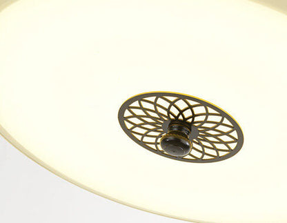 Vintage Circle Patterned Edge Iron 1-light LED Flush Mount Ceiling Light