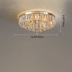 Modern Luxury Round Iron Crystal Beads 6/9-Light Flush Mount Ceiling Light For Living Room Lumendat