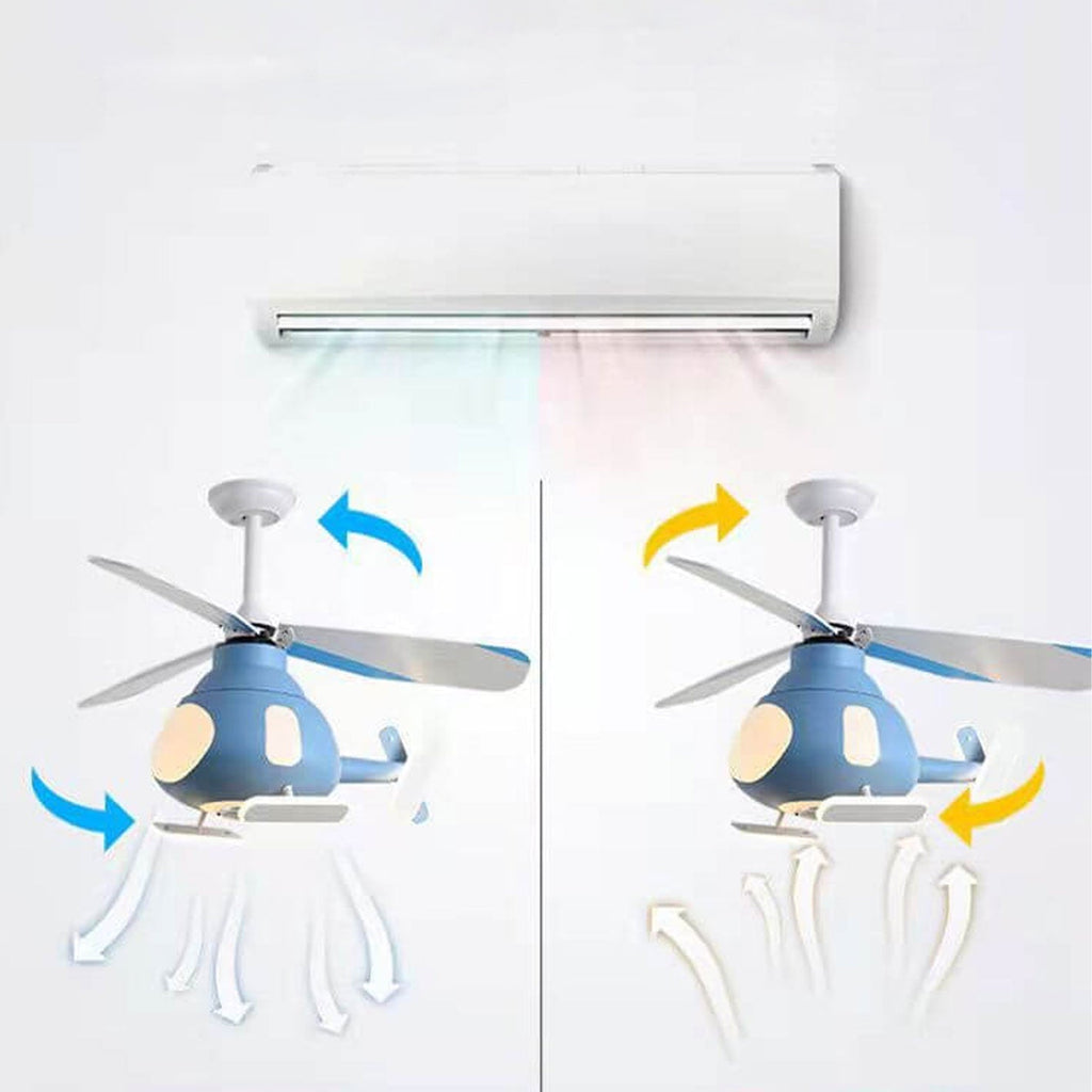 Lumendat Cartoon Creative Aircraft Design LED Downrods Ceiling Fan Light Lumendat