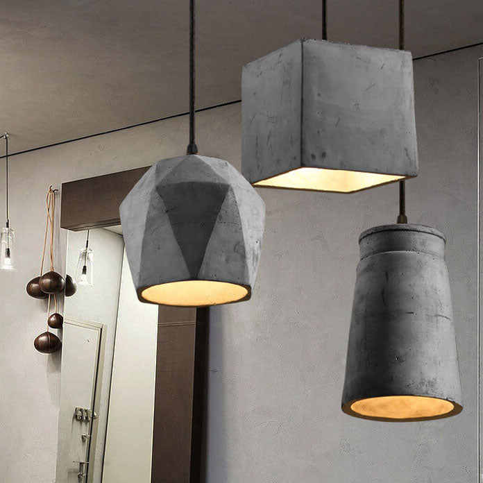 Industrial Simplicity Cement Geometric 1-light Pendant Light BulbSquare