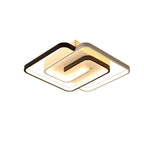 Modern Creative Square Ring Aluminum LED Semi-Flush Mount Ceiling Light Lumendat