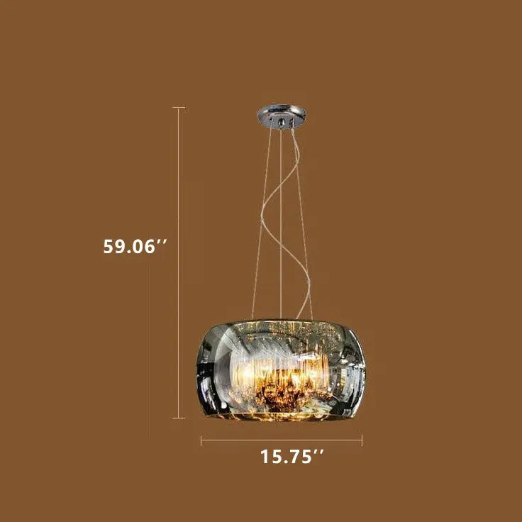 Modern Glass Shade Crystal Hanging 6-light Chandelier Lumendat