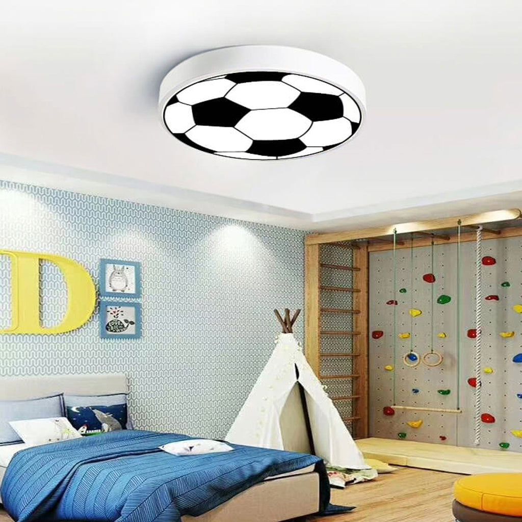 Cartoon Creative Round Football LED Kids Flush Mount Ceiling Light Lumendat