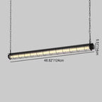 Contemporary Industrial Long Metal Acrylic 1/2 Light Island Light Chandelier for Dining Room Lumendat