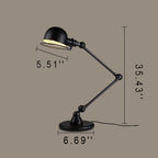 Vintage Industrial Iron Mechanical Long Arm 1-Light Table Lamp Lumendat