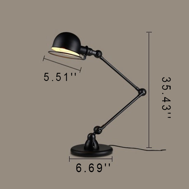 Vintage Industrial Iron Mechanical Long Arm 1-Light Table Lamp Lumendat