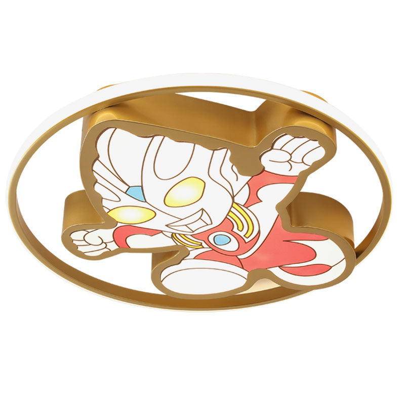 Lumendat Creative Cartoon Ultraman Round LED Flush Mount Ceiling Light Lumendat
