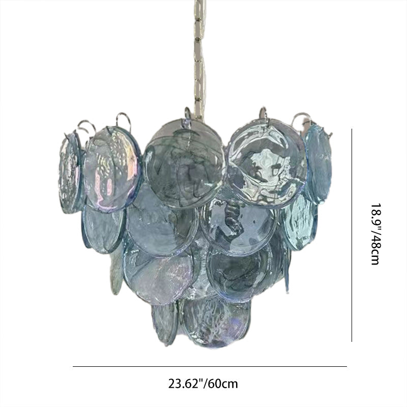 Traditional French Flower Shaped Iron Glass 5/9/12 Light Chandelier for Living Room