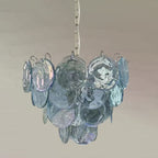 Traditional French Flower Shaped Iron Glass 5/9/12 Light Chandelier for Living Room BulbSquare