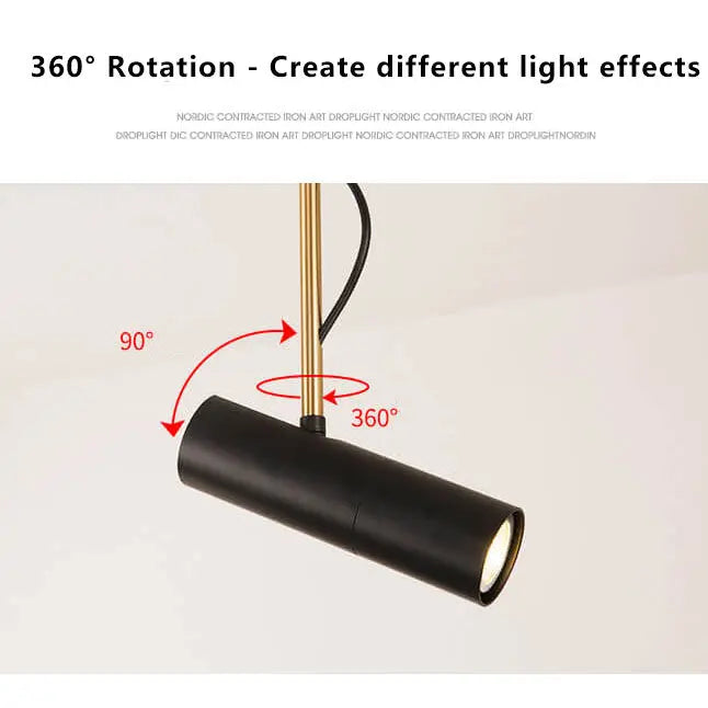 Modern Minimalist Gold 1-light LED Spotlight Pendant Light Lumendat