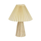 Vintage Pleated Fabric Tapered Base 1-Light Table Lamp Lumendat